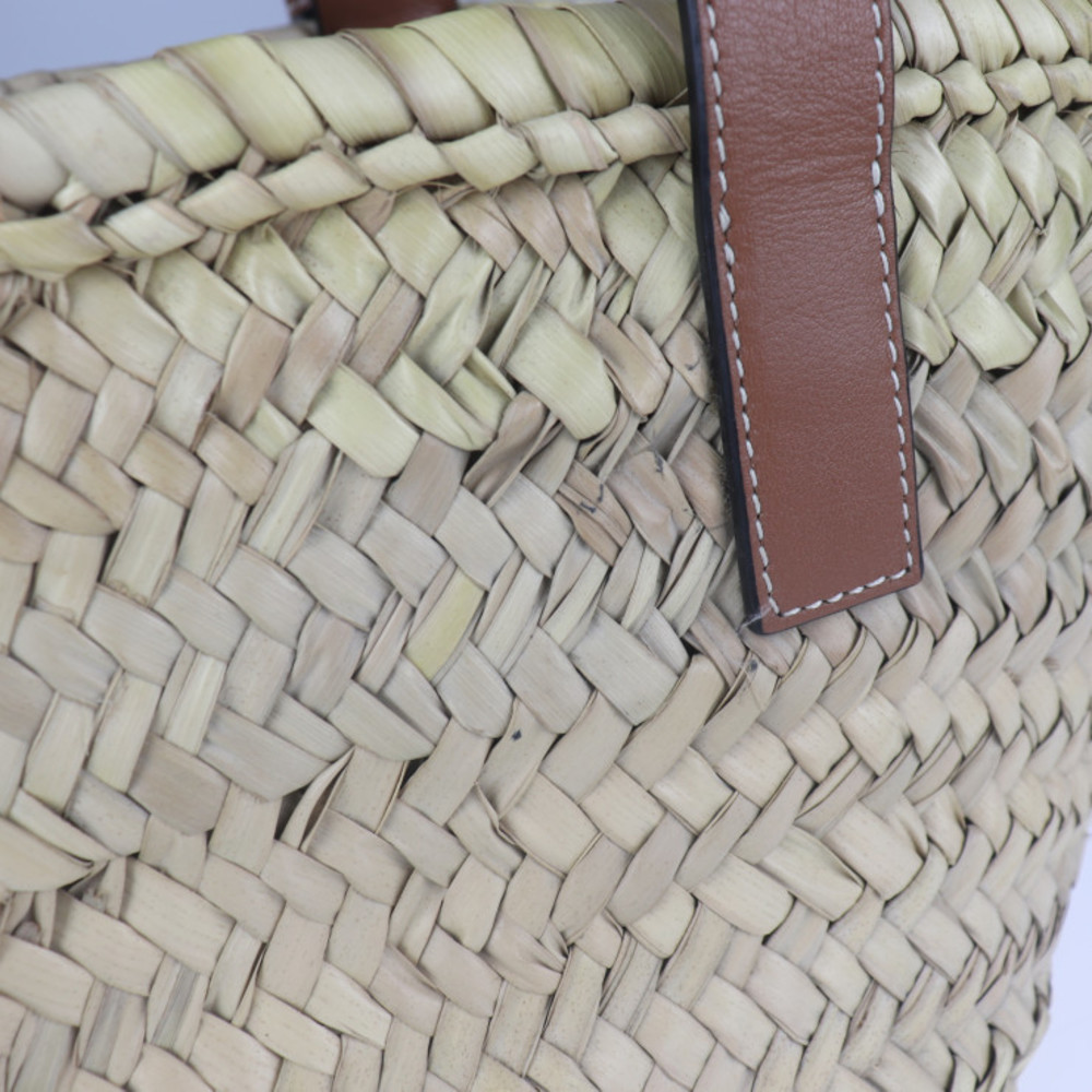 Loewe Leaf Natural Basket Palm Brown Bag - Picture 7 of 9